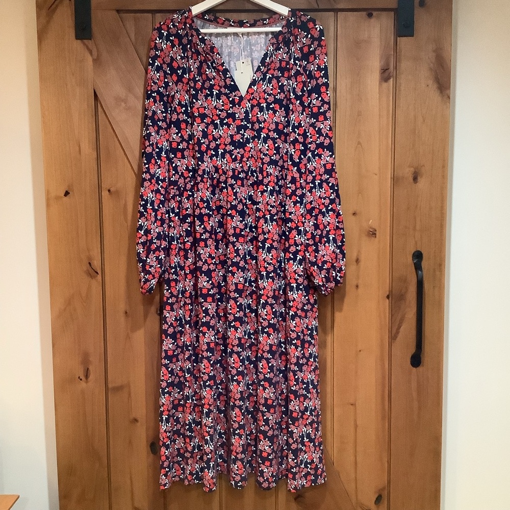 NWT Boden Willow Jersey Midi Dress V-Neckline Size 16 - Picture 3 of 8